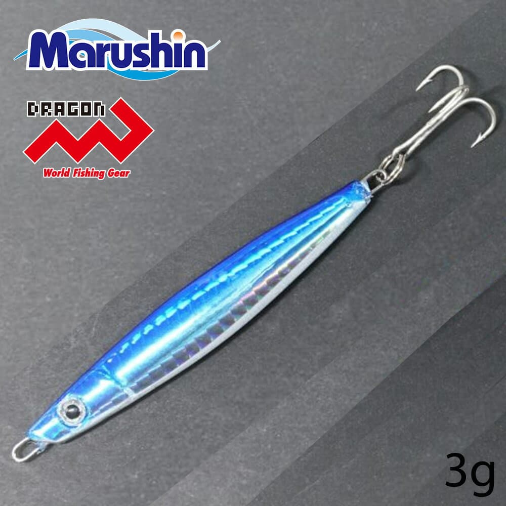 Marushin Metal Jig Drag Jig Blue 3g Treble Hook Hard Lure