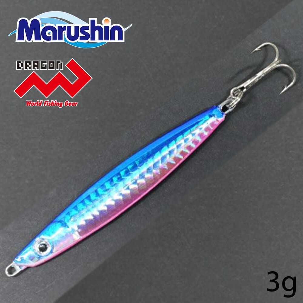 Marushin Metal Jig Drag Jig Blue Pink 3g With Treble Hook