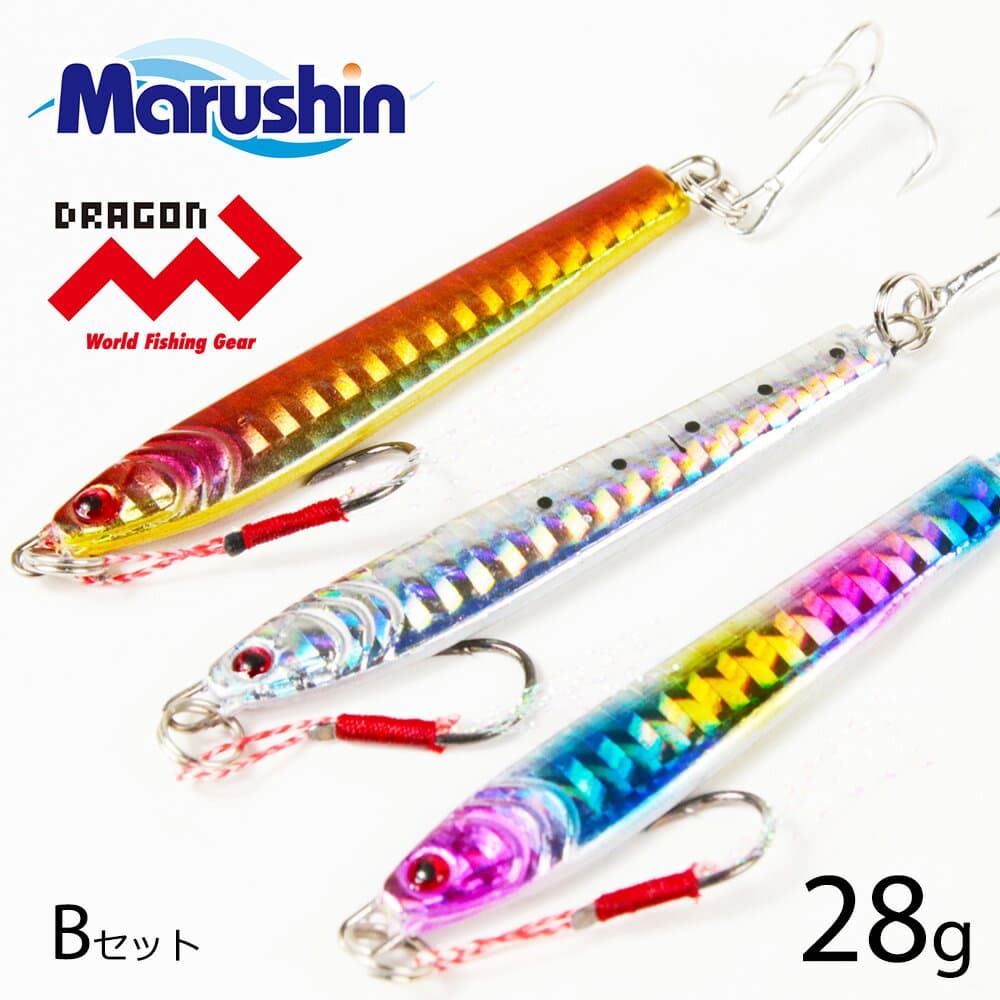 Marushin Metal Jig Shore Go! Go! 28g Jig Set B Red Gold Candy Color Silver Sardine