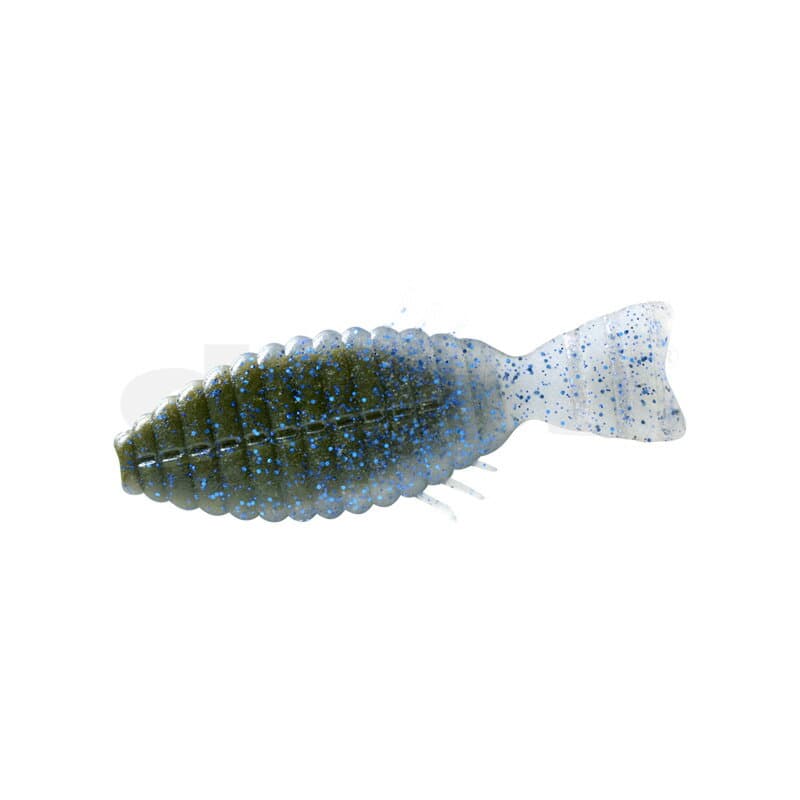 Deps Bullflat Non-Salt 5.8 inch #123 Green Pumpkin/Blue Flake Smoke/Blue Flake