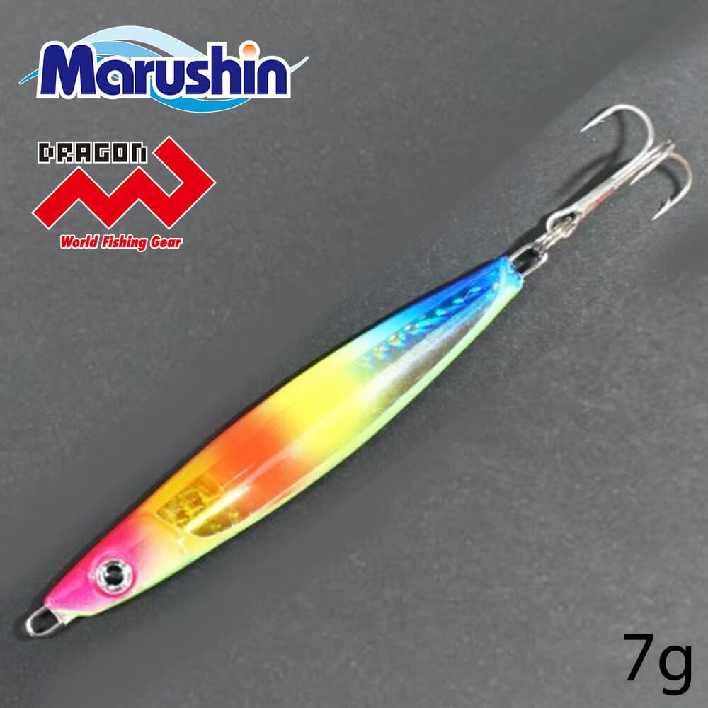 Marushin Metal Jig Drag Jig Rainbow Glow 7g Treble Hook