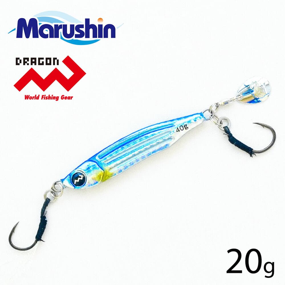 Marushin Direct Jig Sea Wave Blue 20g Metal Jig Hard Lure Sea Bass Lure Saltwater Lure Saltwater Jigging Single Hook Flounder Mullet Rockfish