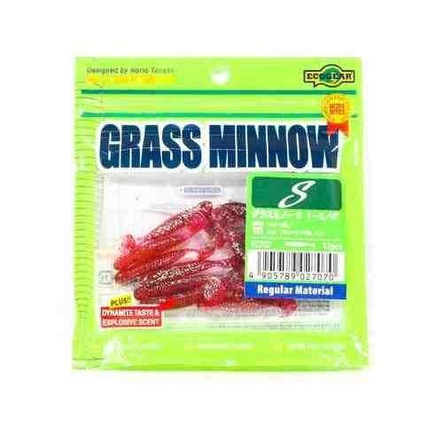 Ecogear Grass Minnow S 1-3/4 111 Clear GLT / Red Small Black + Red GLT Back