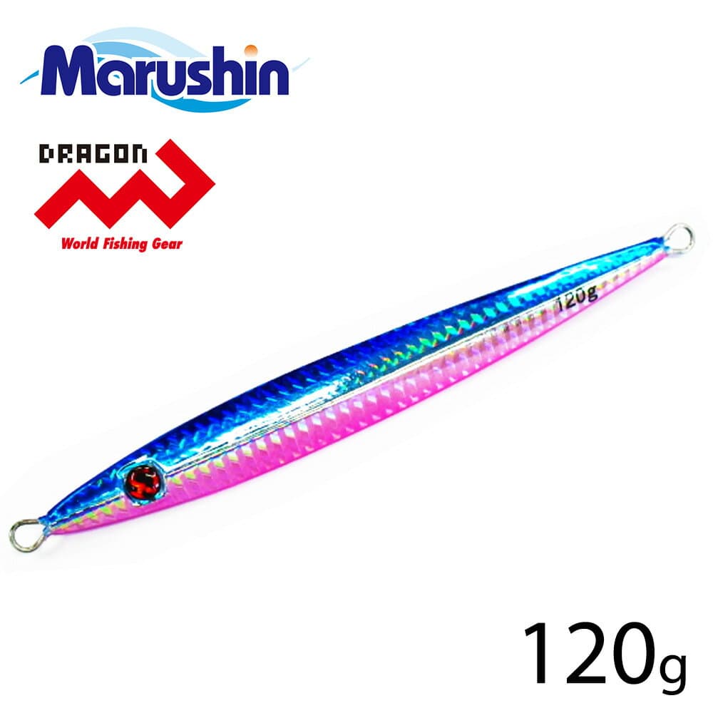 Marushin Metal Jig Four Edge Jaggy Blue Pink 120g