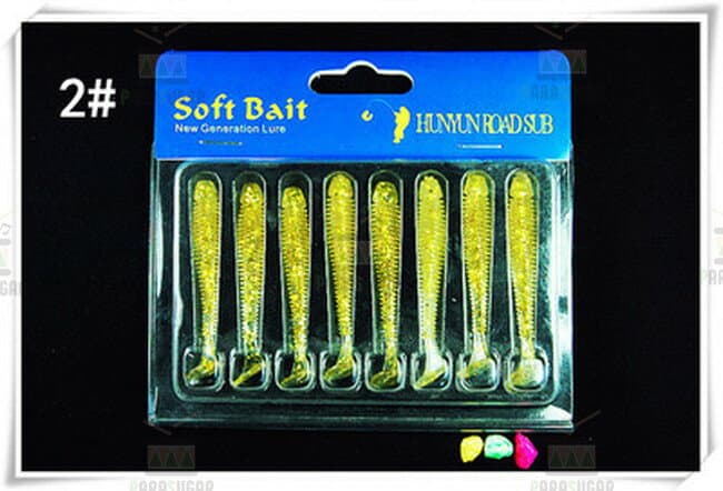 Explosive Fishing Soft Lure Worm Shad Tail Gold
